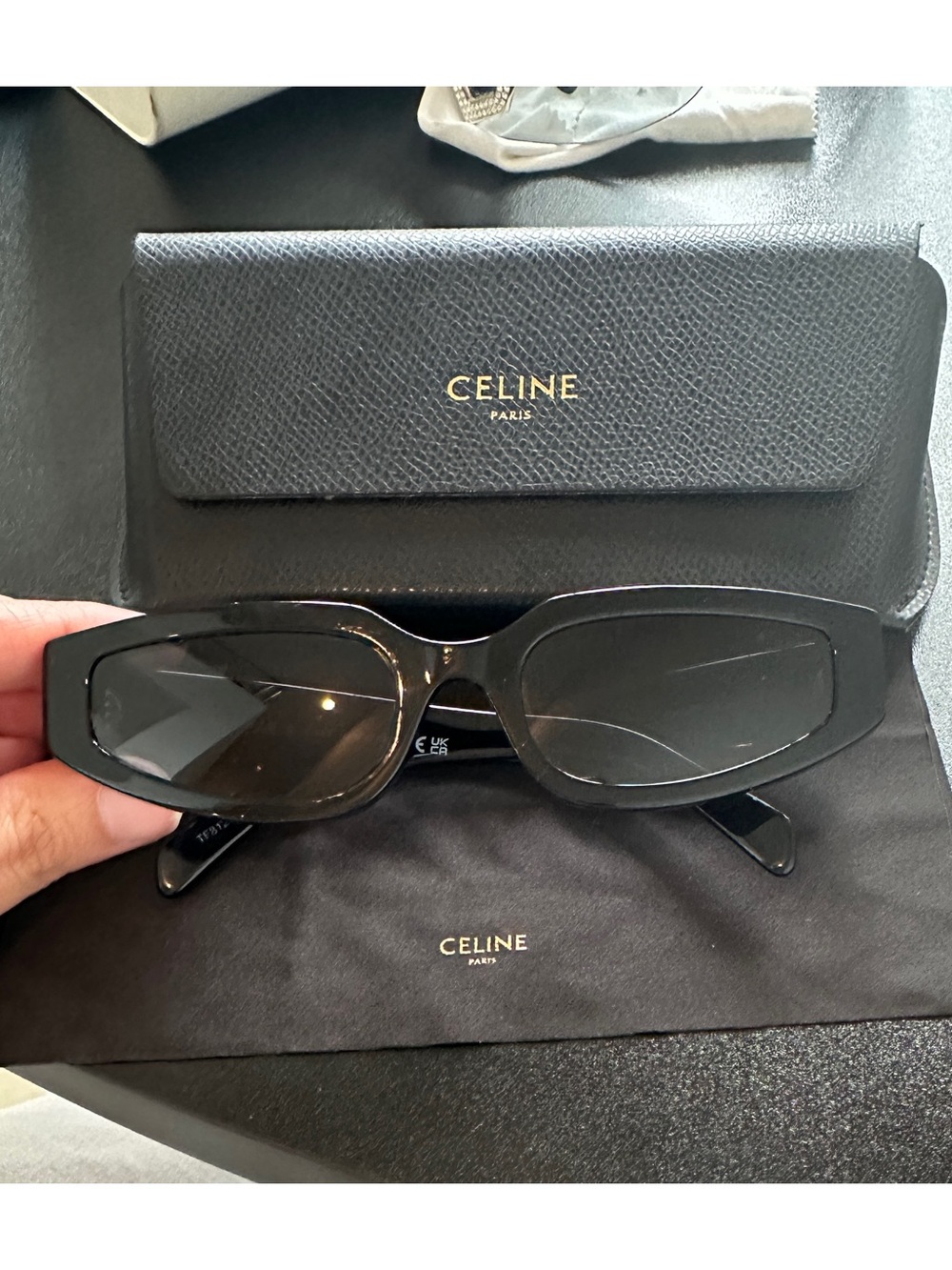 Celine Black Rectangular Sunglasses